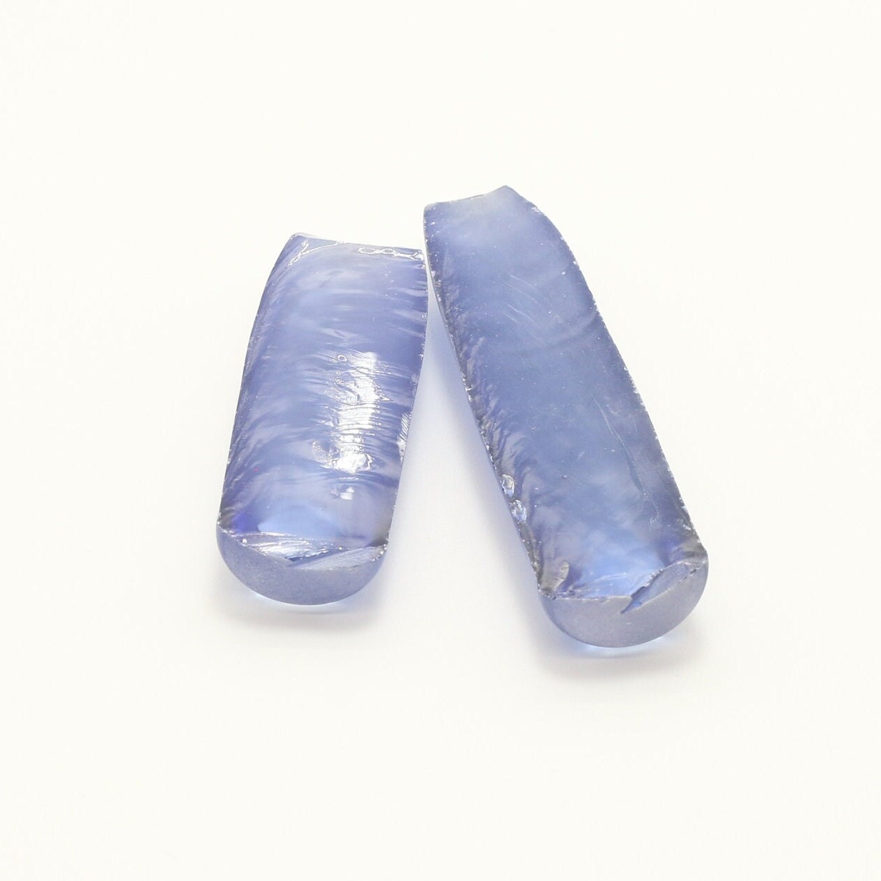Blue Topaz #30 Lab Created Corundum Sapphire Faceting Rough for Gem Cutting - Various Sizes - Split Boule