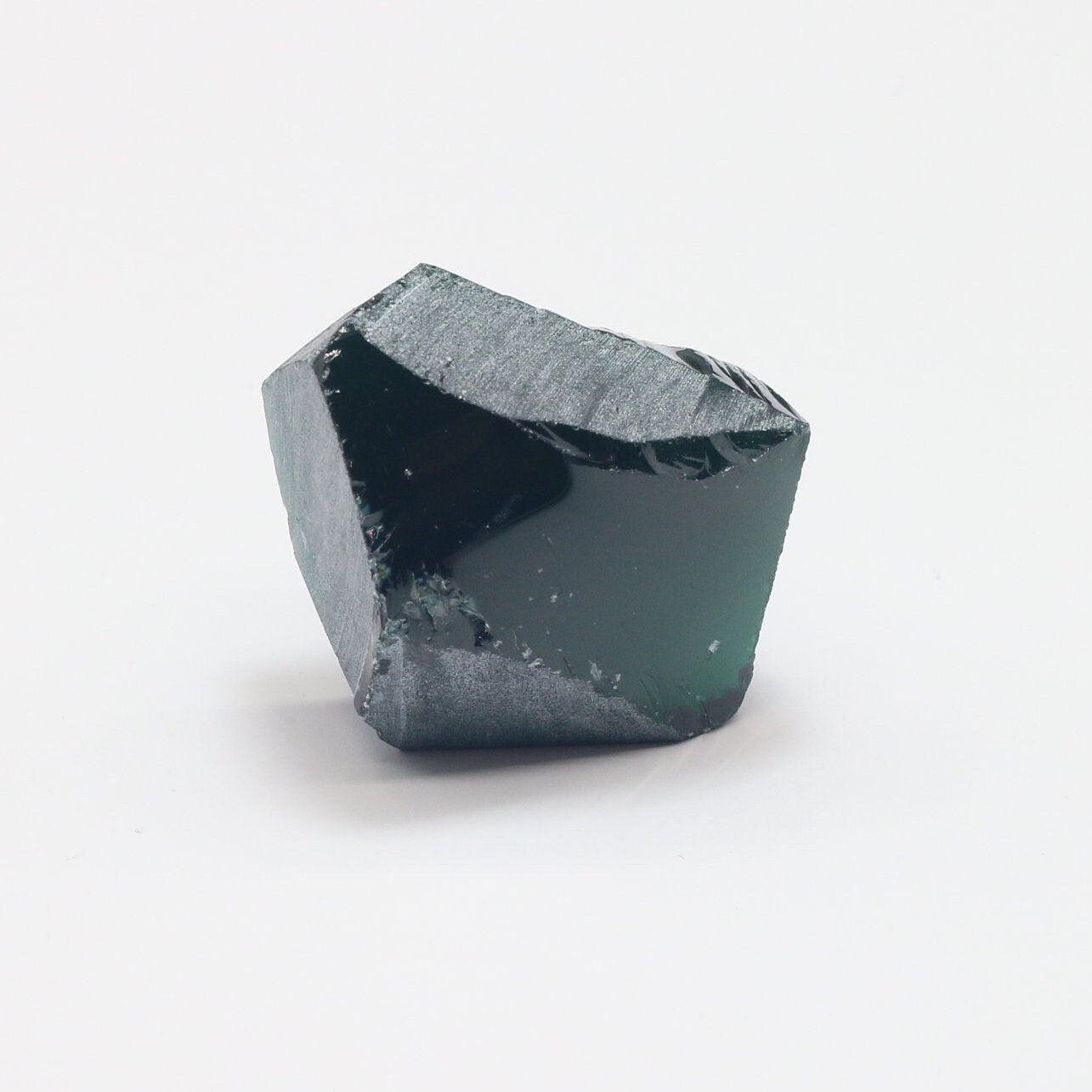 Dark Green Tourmaline Nanosital Synthetic Lab Created Faceting Rough for Gem Cutting - #21 - Various Sizes
