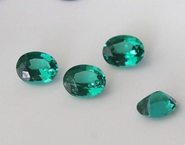 Mars Emerald Nanosital Synthetic Lab Created Faceting Rough for Gem Cutting - #C-204 - Various Sizes