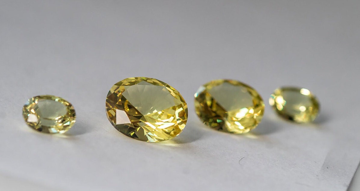 Canary Yellow Citrine Nanosital Synthetic Lab Created Faceting Rough for Gem Cutting - #10 - Various Sizes