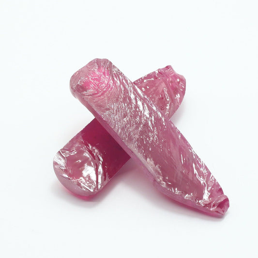 Dark Pink #4 Lab Created Corundum Sapphire Faceting Rough for Gem Cutting - Various Sizes - Split Boule