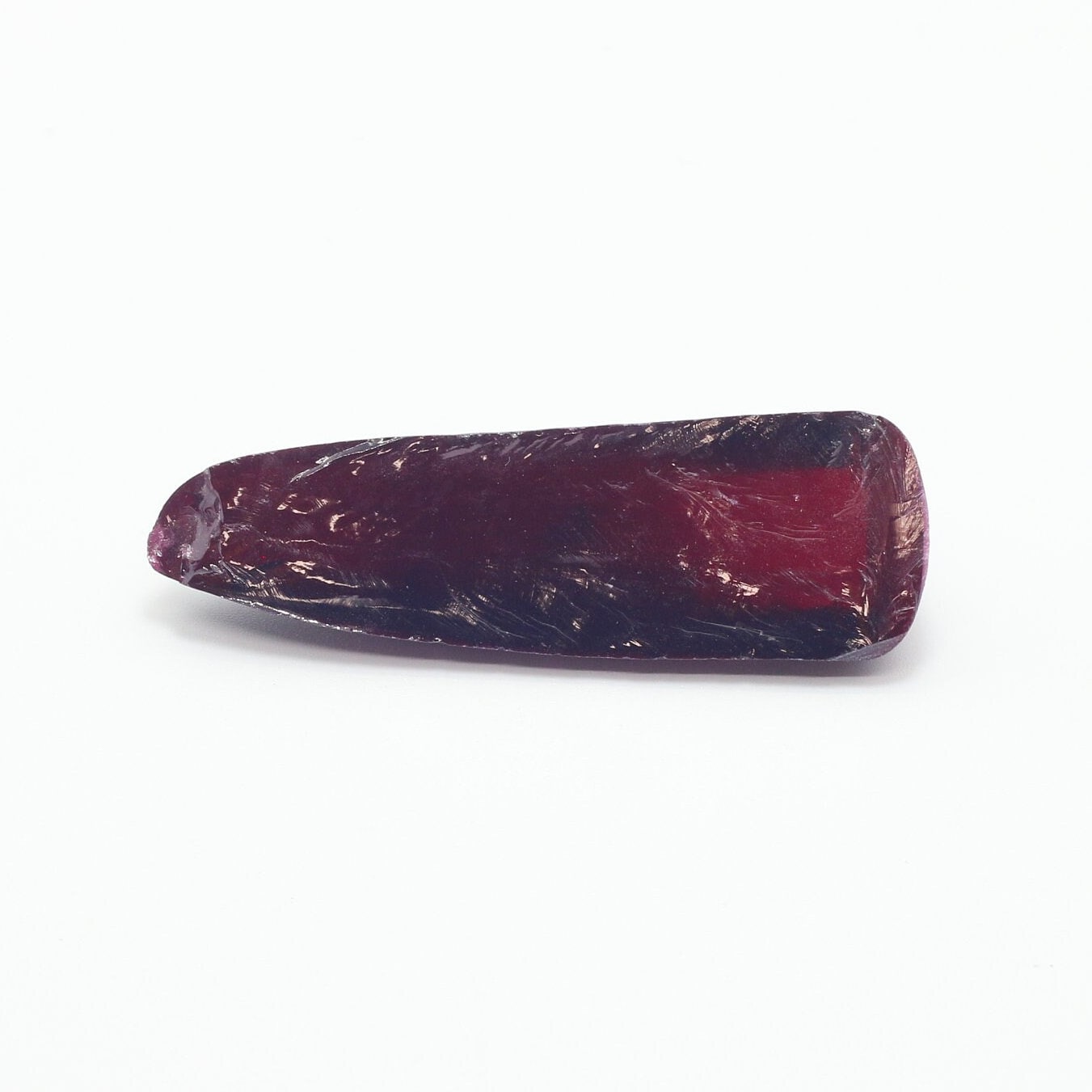 Dark Ruby Red #8 Lab Created Corundum Sapphire Faceting Rough for Gem Cutting - Various Sizes - Split Boule