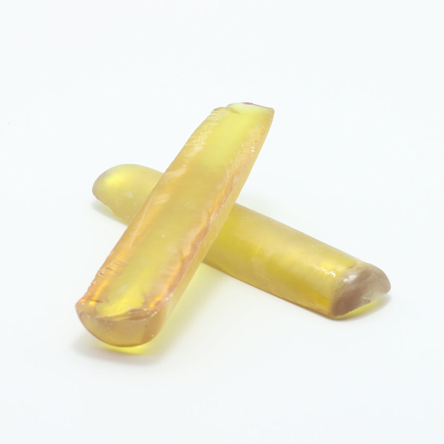 Yellow #21 Lab Created Corundum Sapphire Faceting Rough for Gem Cutting - Various Sizes - Split Boule