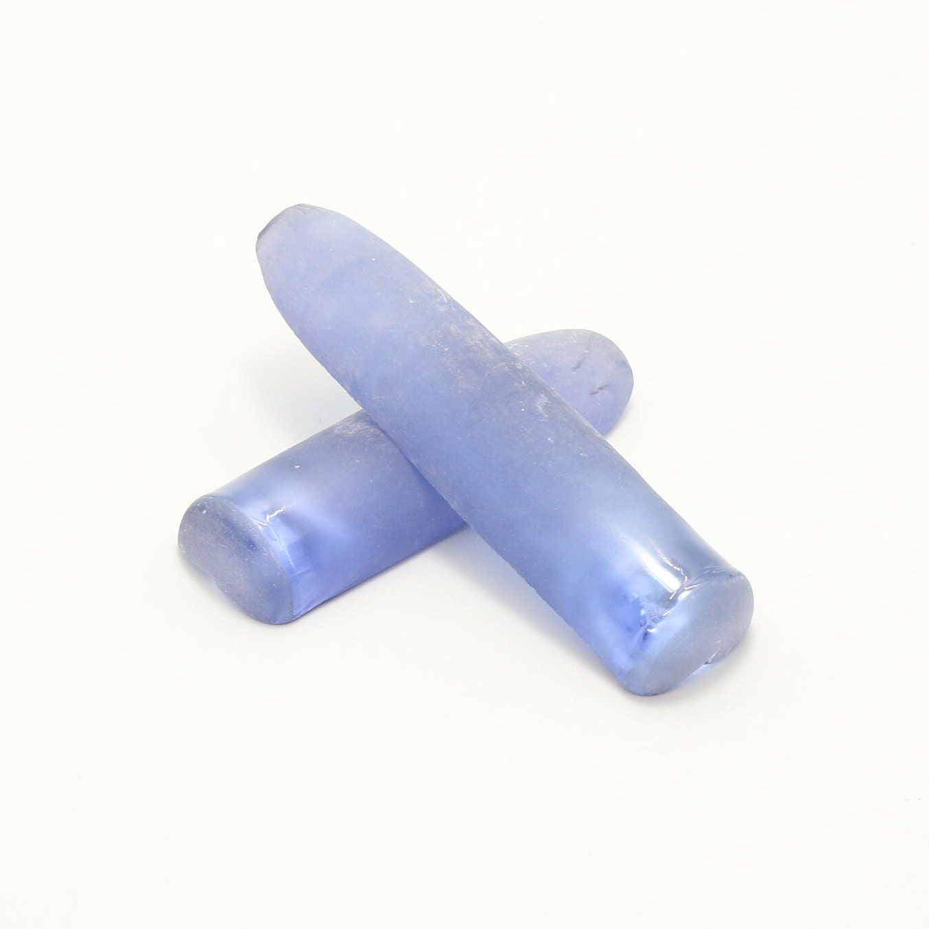 Blue Topaz #30 Lab Created Corundum Sapphire Faceting Rough for Gem Cutting - Various Sizes - Split Boule
