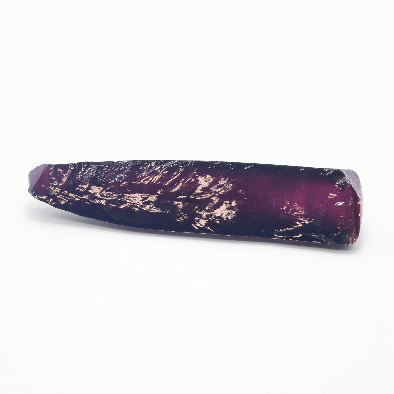 Dark Purple #66 Lab Created Corundum Sapphire Faceting Rough for Gem Cutting - Various Sizes - Split Boule