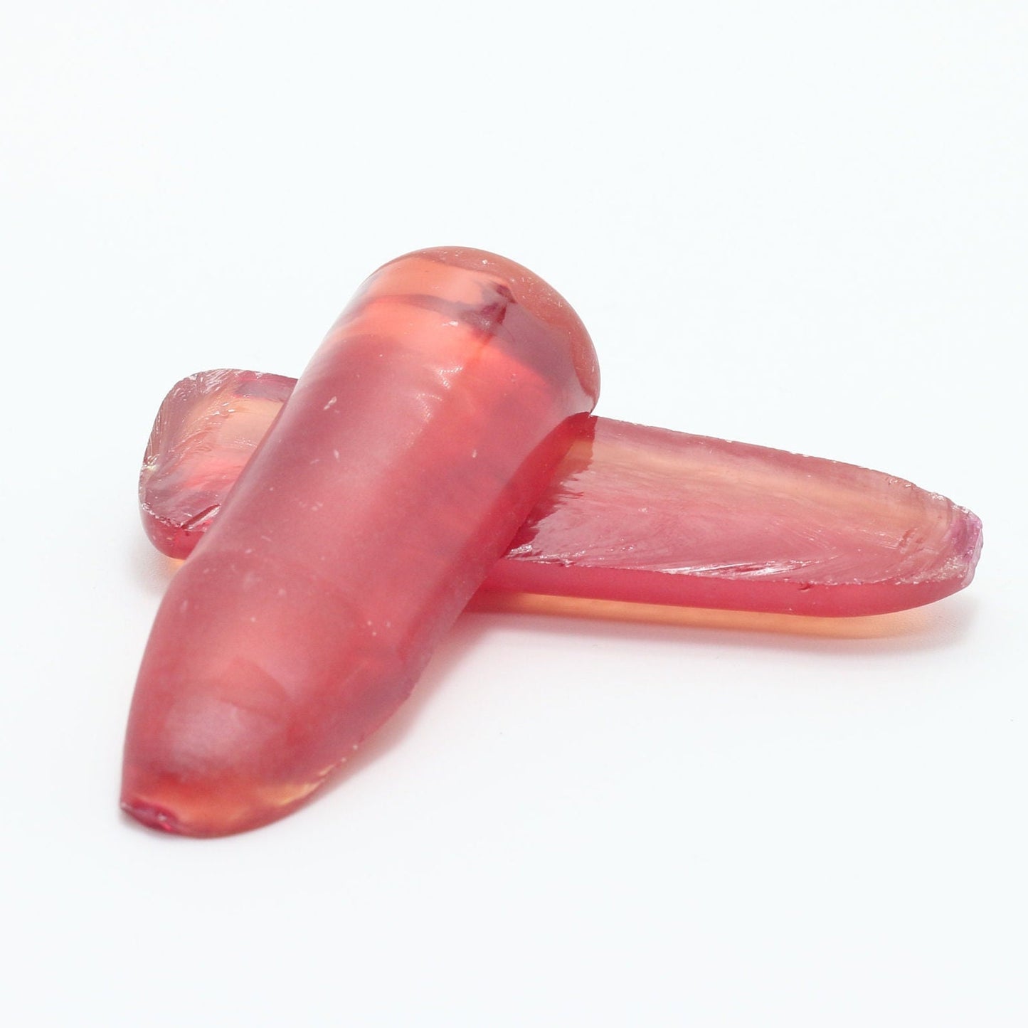 Padparadscha #55SP Lab Created Corundum Sapphire Faceting Rough for Gem Cutting - Various Sizes - Split Boule