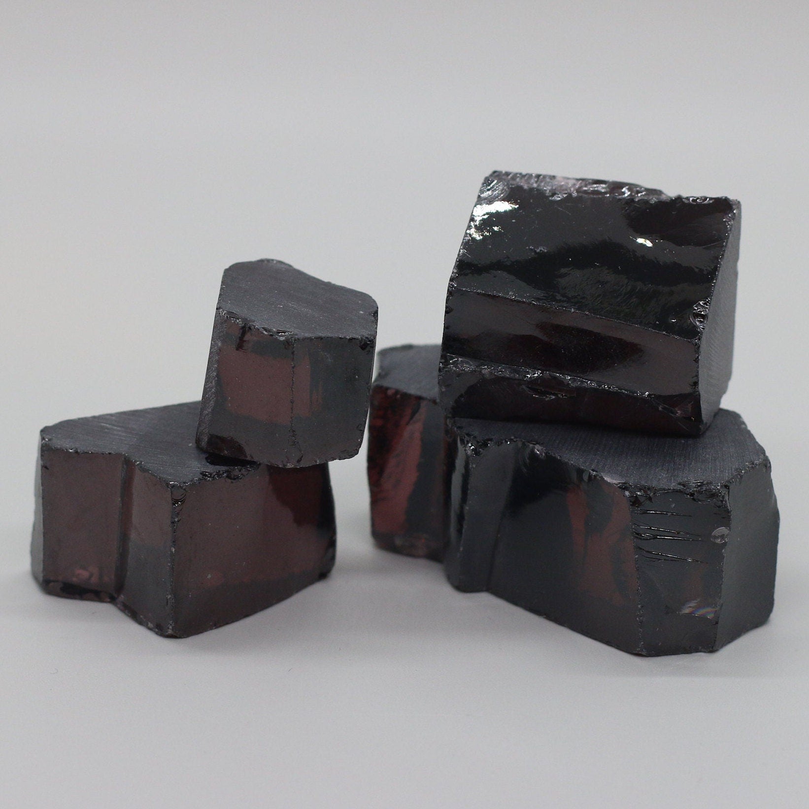 Rhodolite Cubic Zirconia Faceting Rough for Gem Cutting - Various Sizes