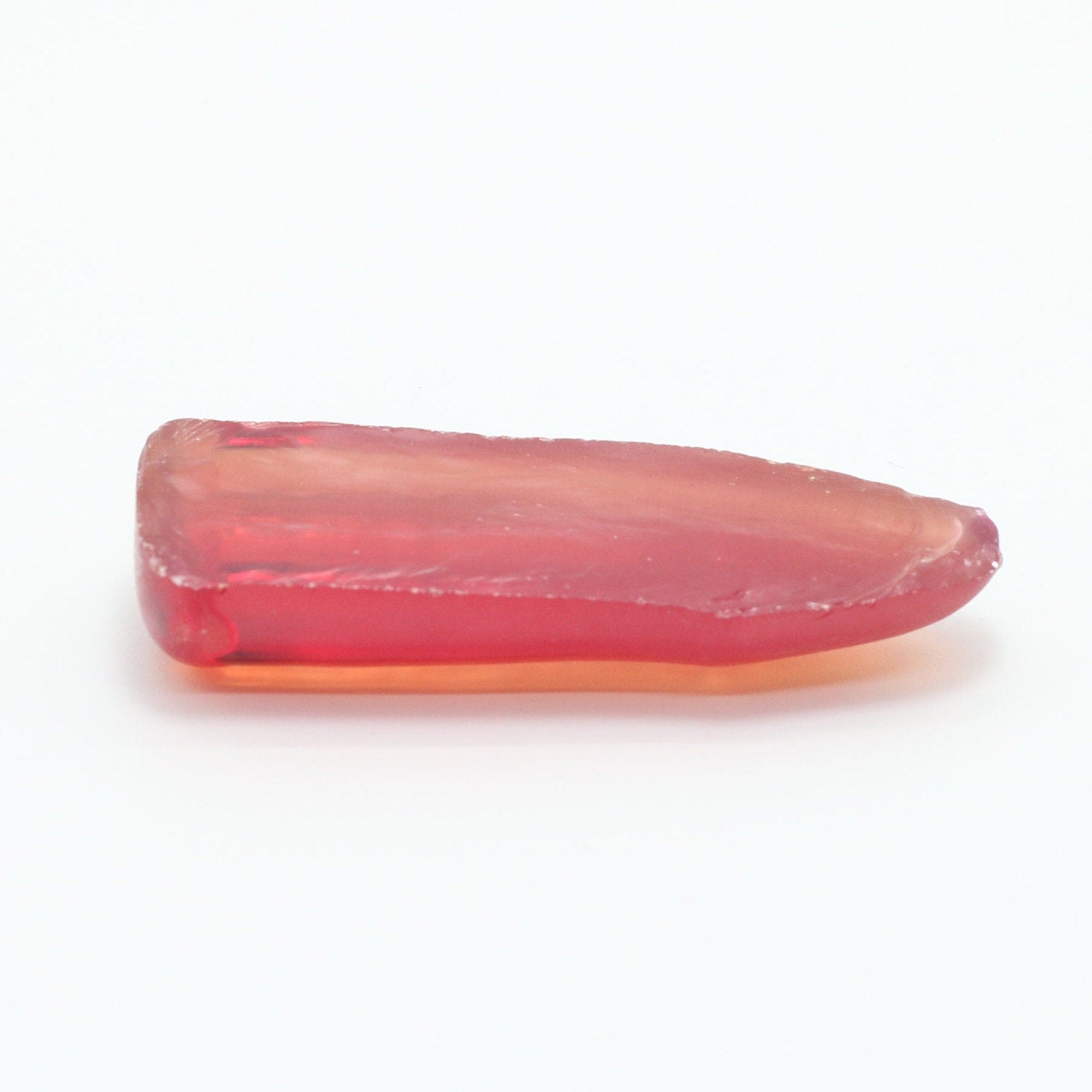 Padparadscha #55SP Lab Created Corundum Sapphire Faceting Rough for Gem Cutting - Various Sizes - Split Boule