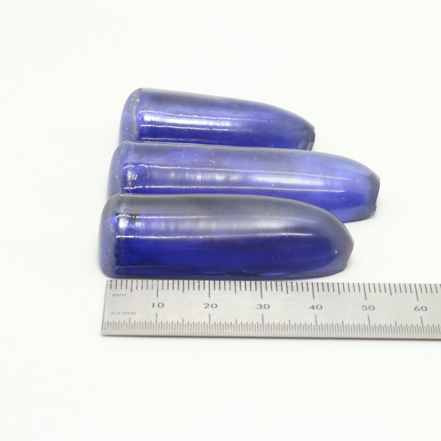 Montana Blue #31 Lab Created Corundum Sapphire Faceting Rough for Gem Cutting - Various Sizes - Split Boule