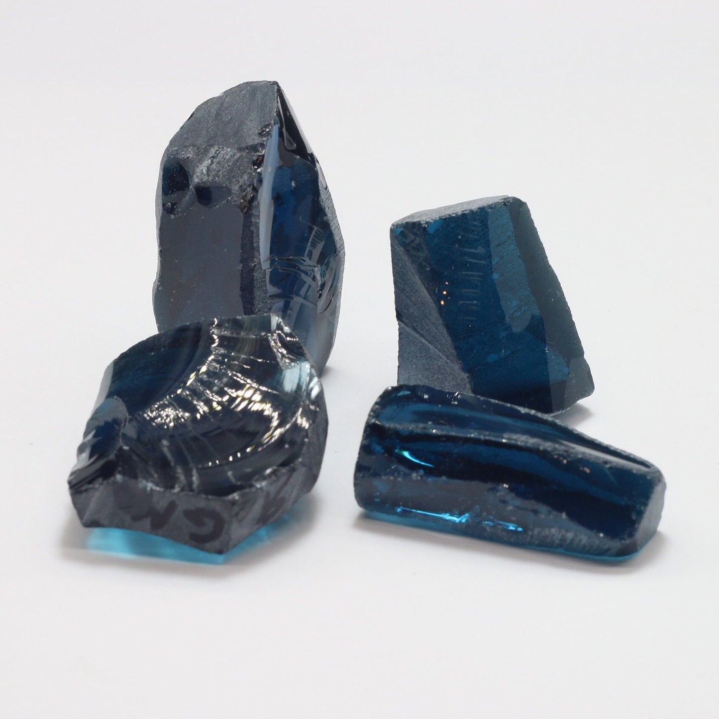 Medium London Blue Topaz Nanosital Synthetic Lab Created Faceting Rough for Gem Cutting - #46 - Various Sizes