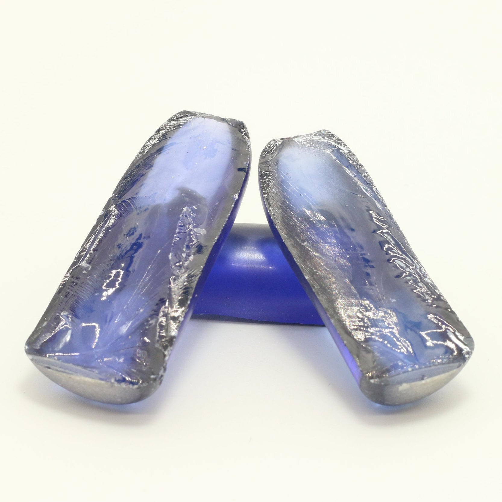 Montana Blue #31 Lab Created Corundum Sapphire Faceting Rough for Gem Cutting - Various Sizes - Split Boule