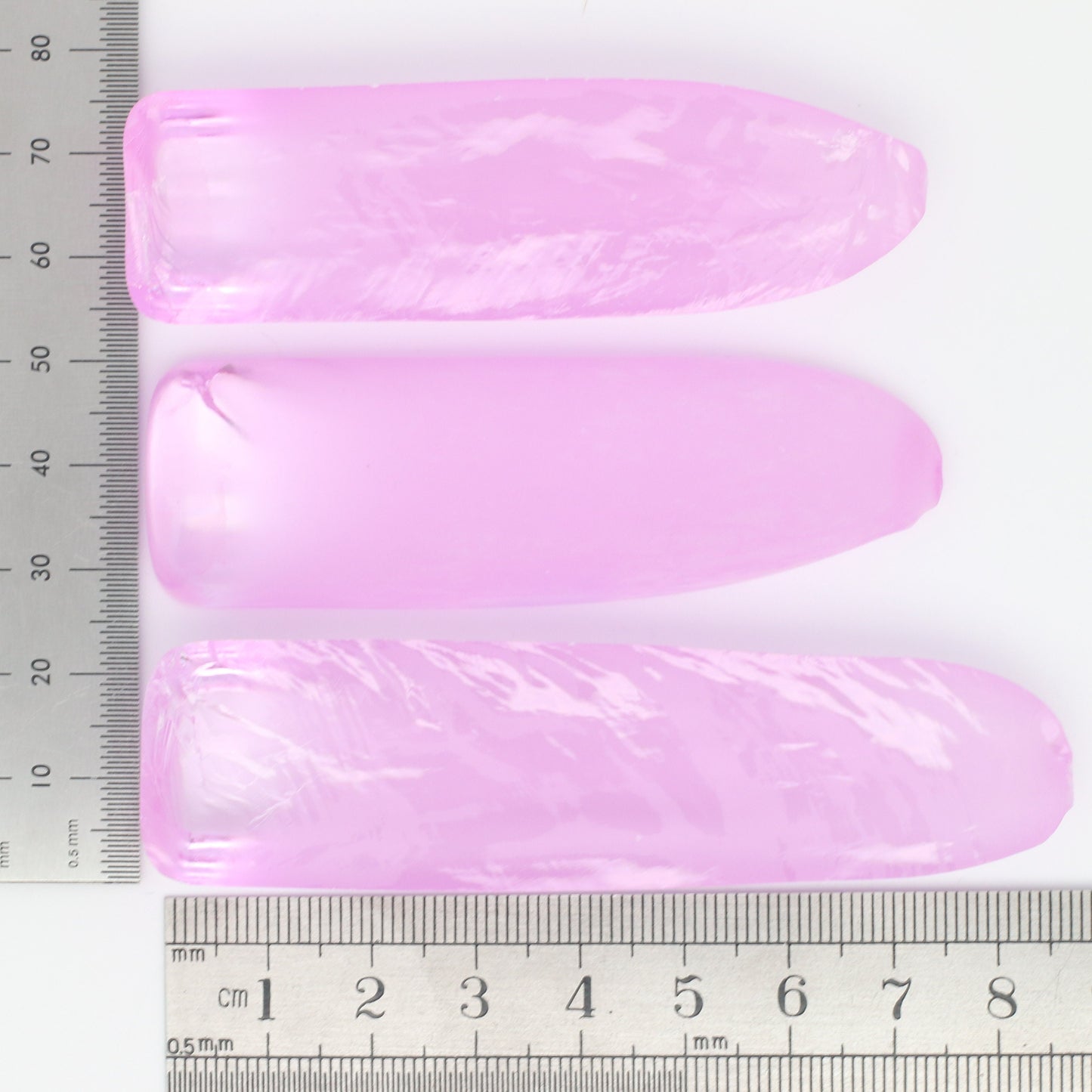 Djeva Very Light Pink #1 Lab Created Corundum Sapphire Faceting Rough for Gem Cutting - DISCONTINUED - Various Sizes - Split Boule
