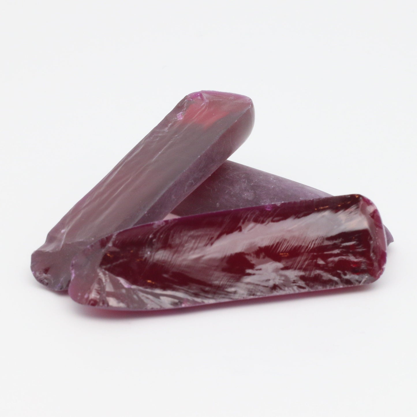 Djeva Dark Ruby Red #6 Lab Created Corundum Sapphire Faceting Rough for Gem Cutting - DISCONTINUED - Various Sizes - Split Boule