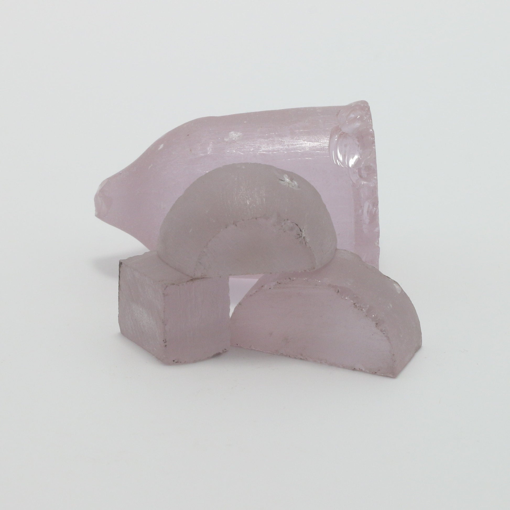 Lavender Nd:YAG Faceting Rough for Gem Cutting - Various Sizes