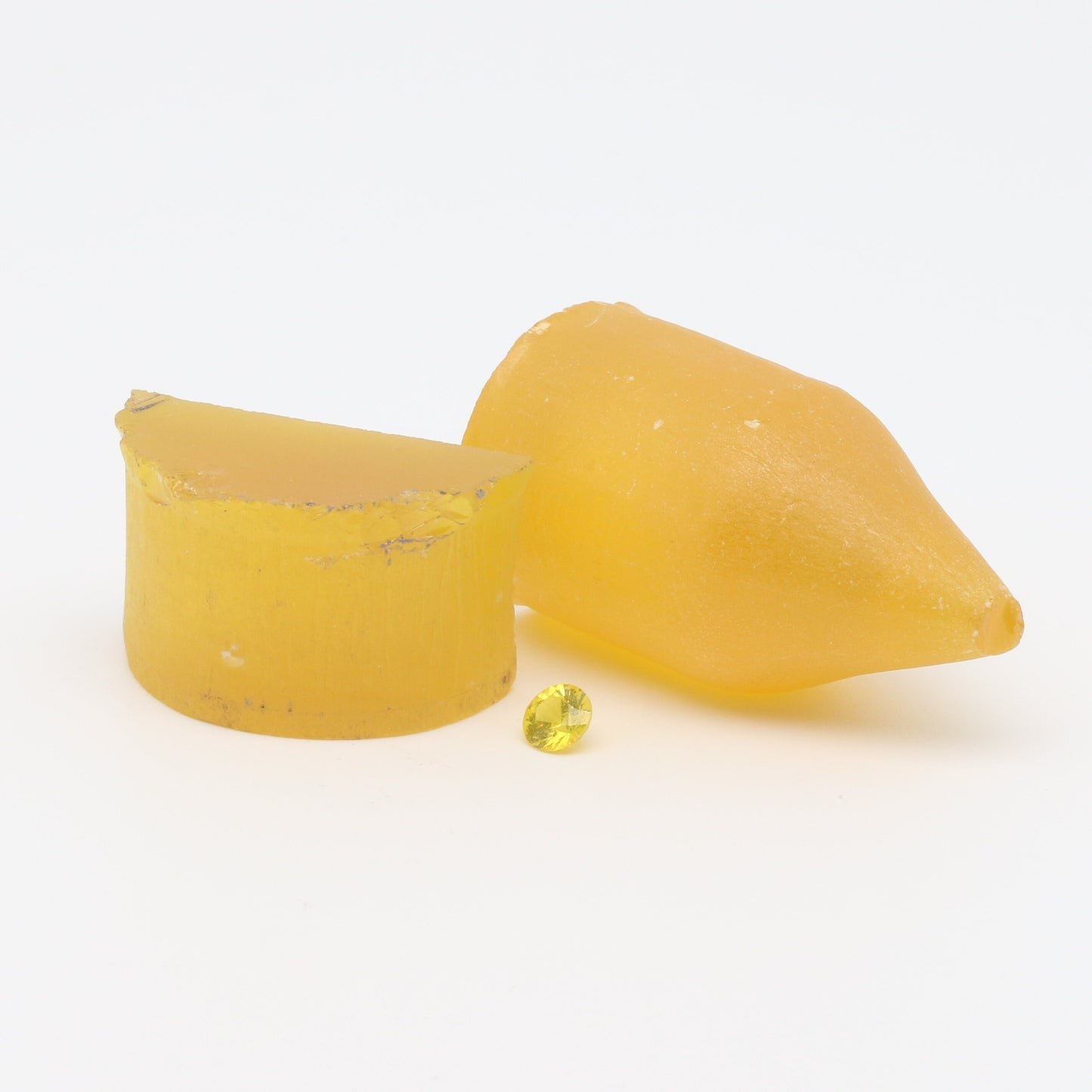 Yellow YAG Faceting Rough for Gem Cutting - Various Sizes