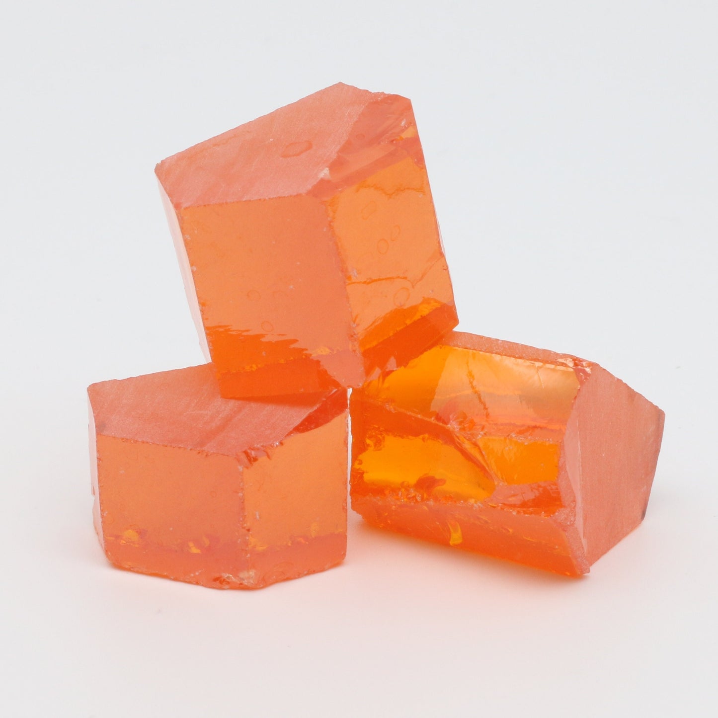 Papaya Cubic Zirconia Faceting Rough for Gem Cutting - Various Sizes