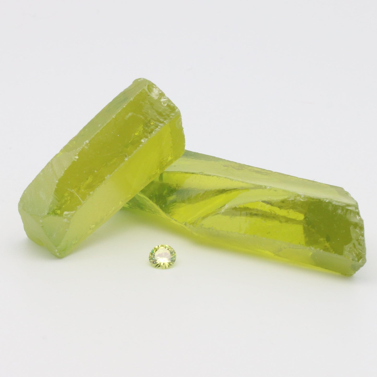 Heliodor Cubic Zirconia Faceting Rough for Gem Cutting - Various Sizes