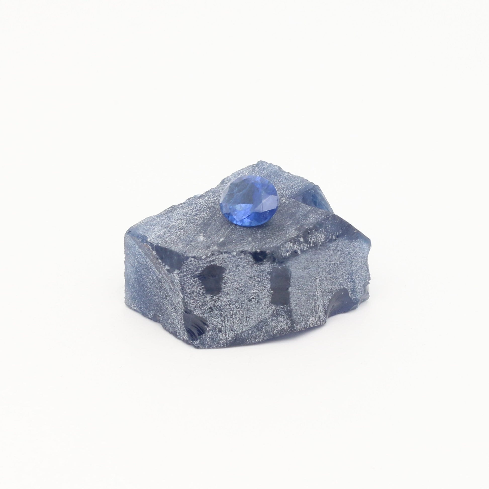 Medium Blue Sapphire (Included) Nanosital Synthetic Lab Created Faceting Rough for Gem Cutting - #Z-597 - Various Sizes