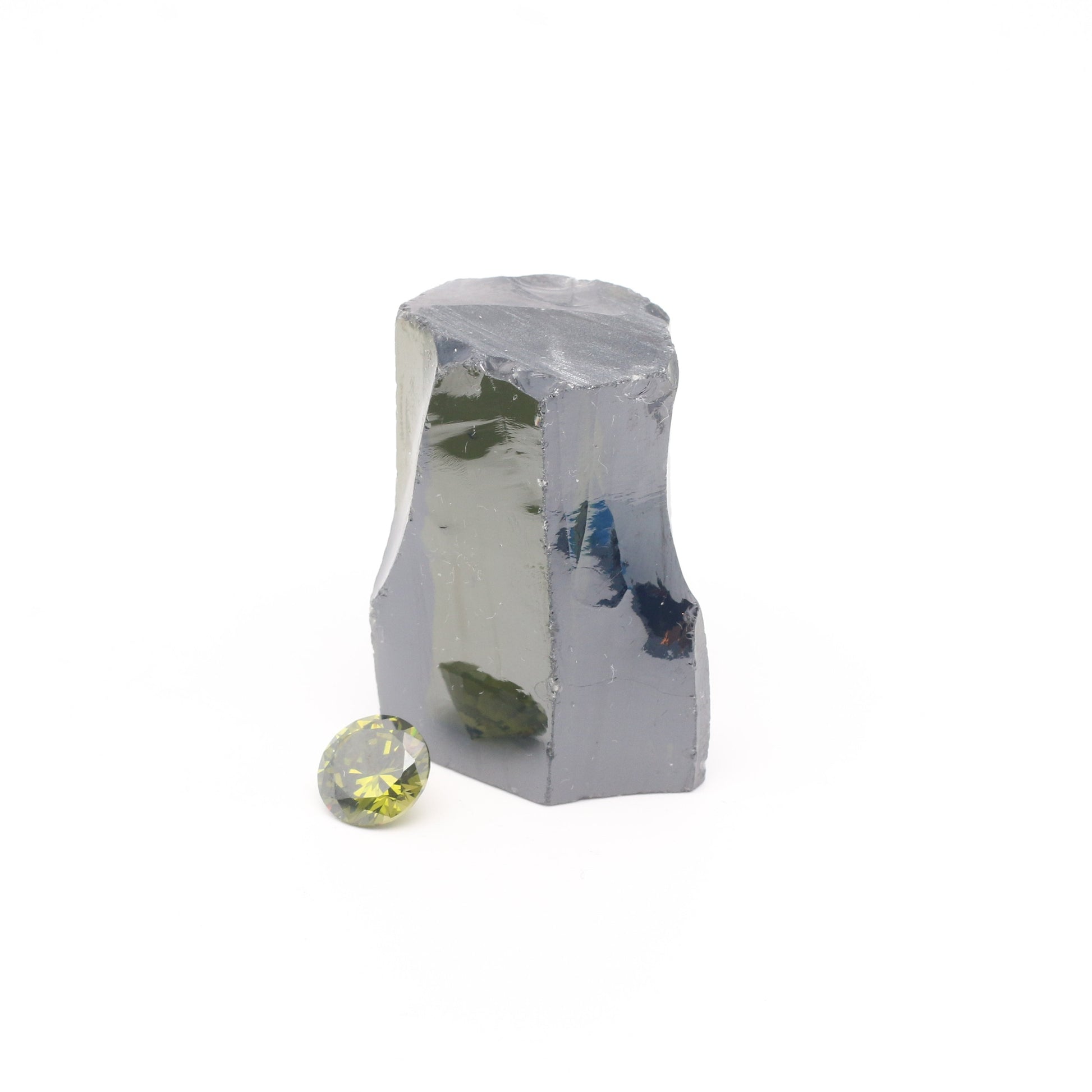Peridot Cubic Zirconia Faceting Rough for Gem Cutting - Various Sizes