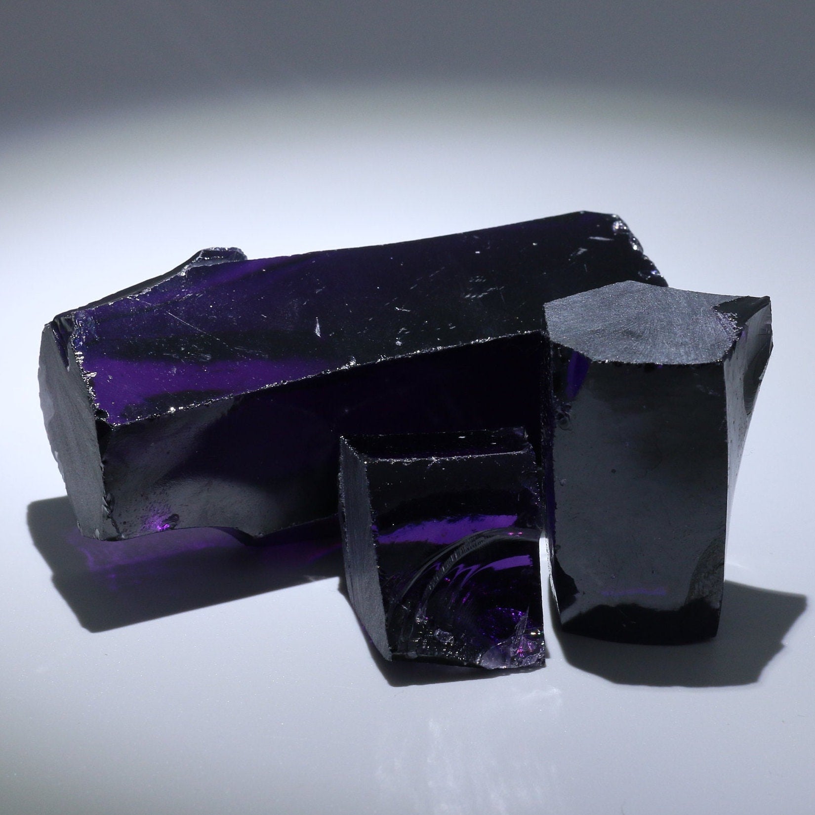 Dark Amethyst Cubic Zirconia Faceting Rough for Gem Cutting - Various Sizes