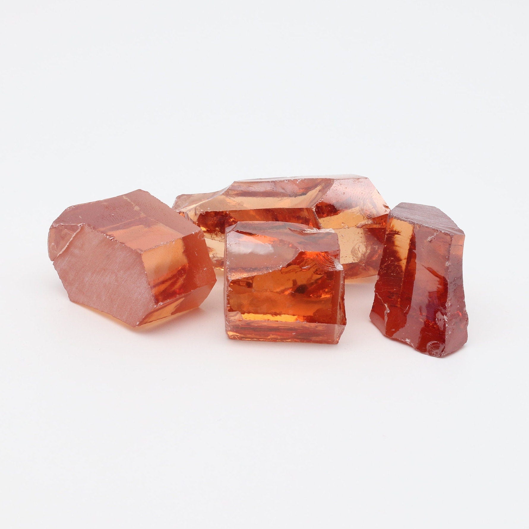 Champagne Cubic Zirconia Faceting Rough for Gem Cutting - Various Sizes