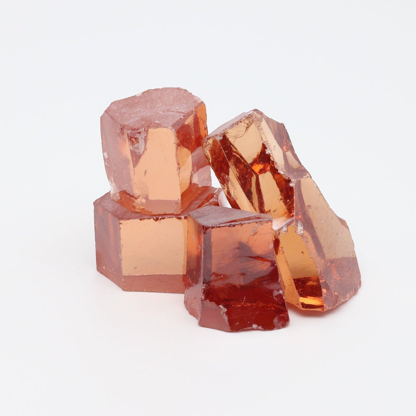 Champagne Cubic Zirconia Faceting Rough for Gem Cutting - Various Sizes