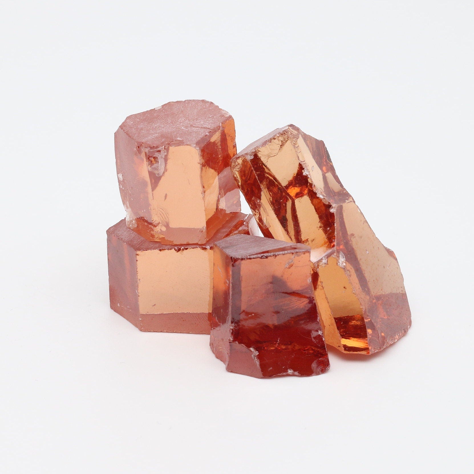 Champagne Cubic Zirconia Faceting Rough for Gem Cutting - Various Sizes