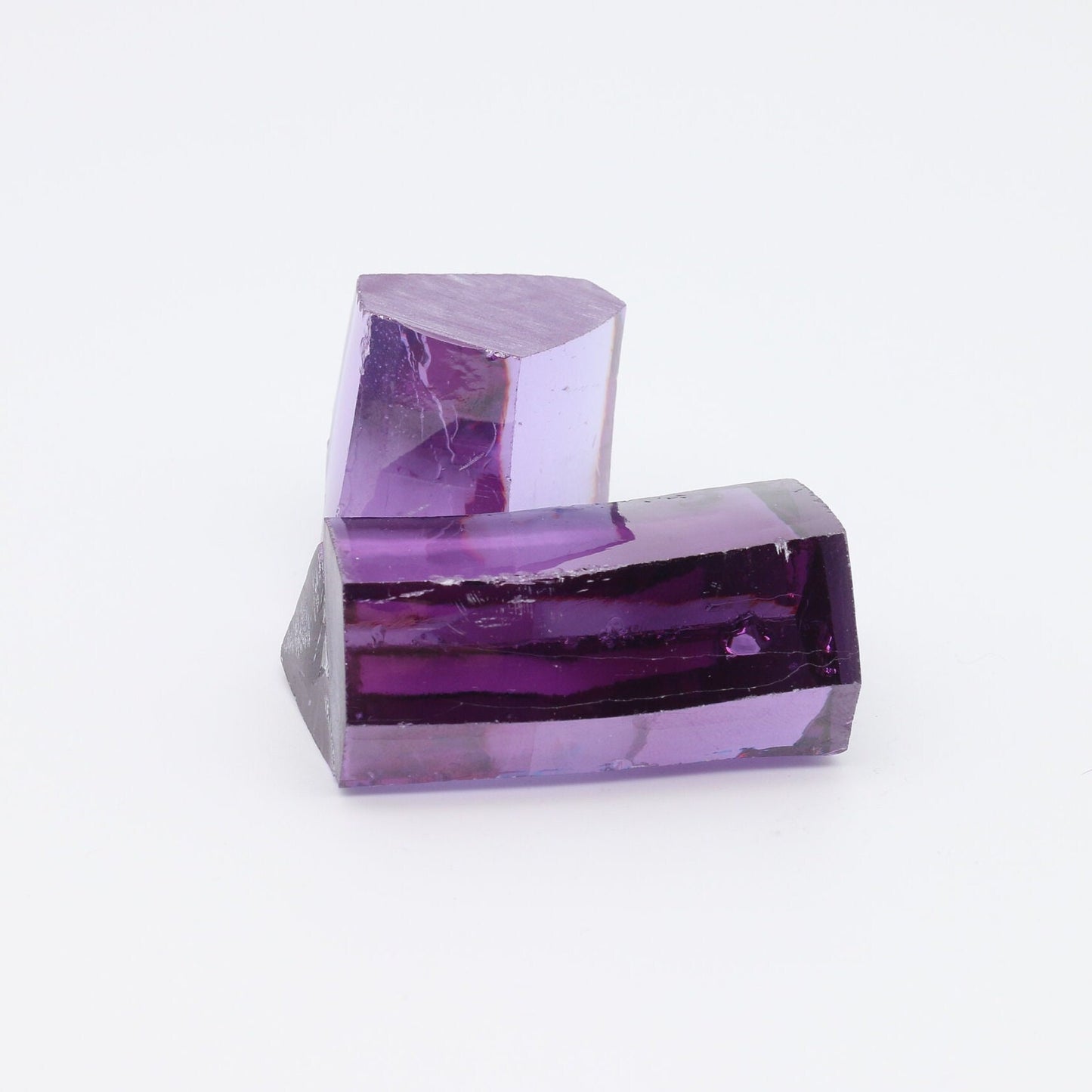 Dark Lavender Cubic Zirconia Faceting Rough for Gem Cutting - Various Sizes