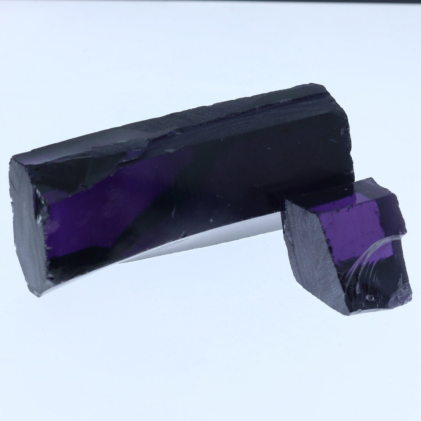Dark Amethyst Cubic Zirconia Faceting Rough for Gem Cutting - Various Sizes