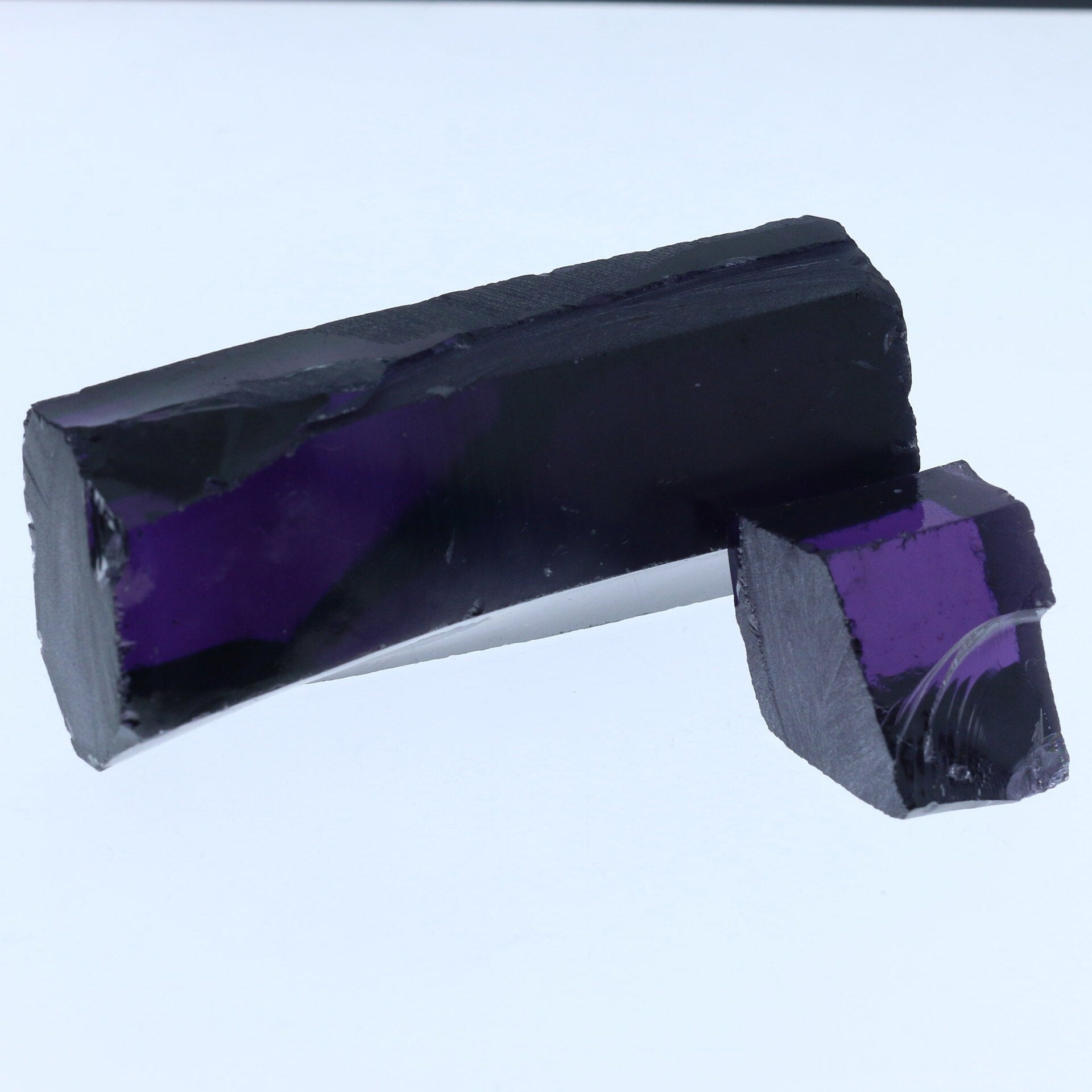 Dark Amethyst Cubic Zirconia Faceting Rough for Gem Cutting - Various Sizes