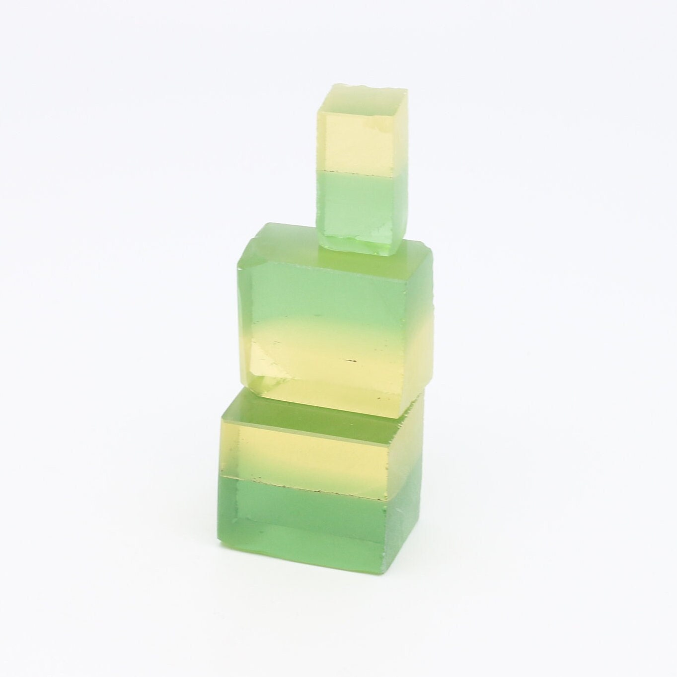 Bi-Color Nanosital Synthetic Lab Created Faceting Rough for Gem Cutting - Green-Yellow - Various Sizes