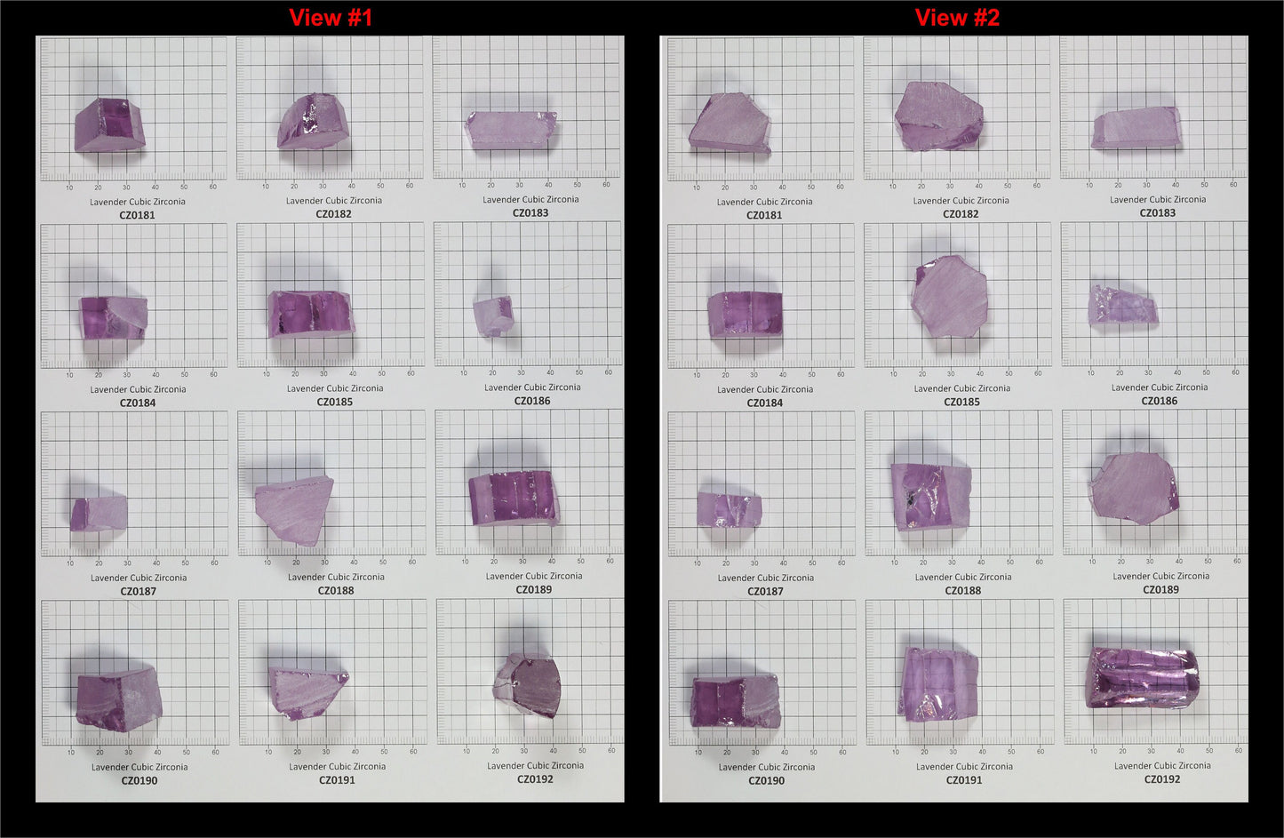 Lavender Cubic Zirconia Faceting Rough for Gem Cutting - Various Sizes