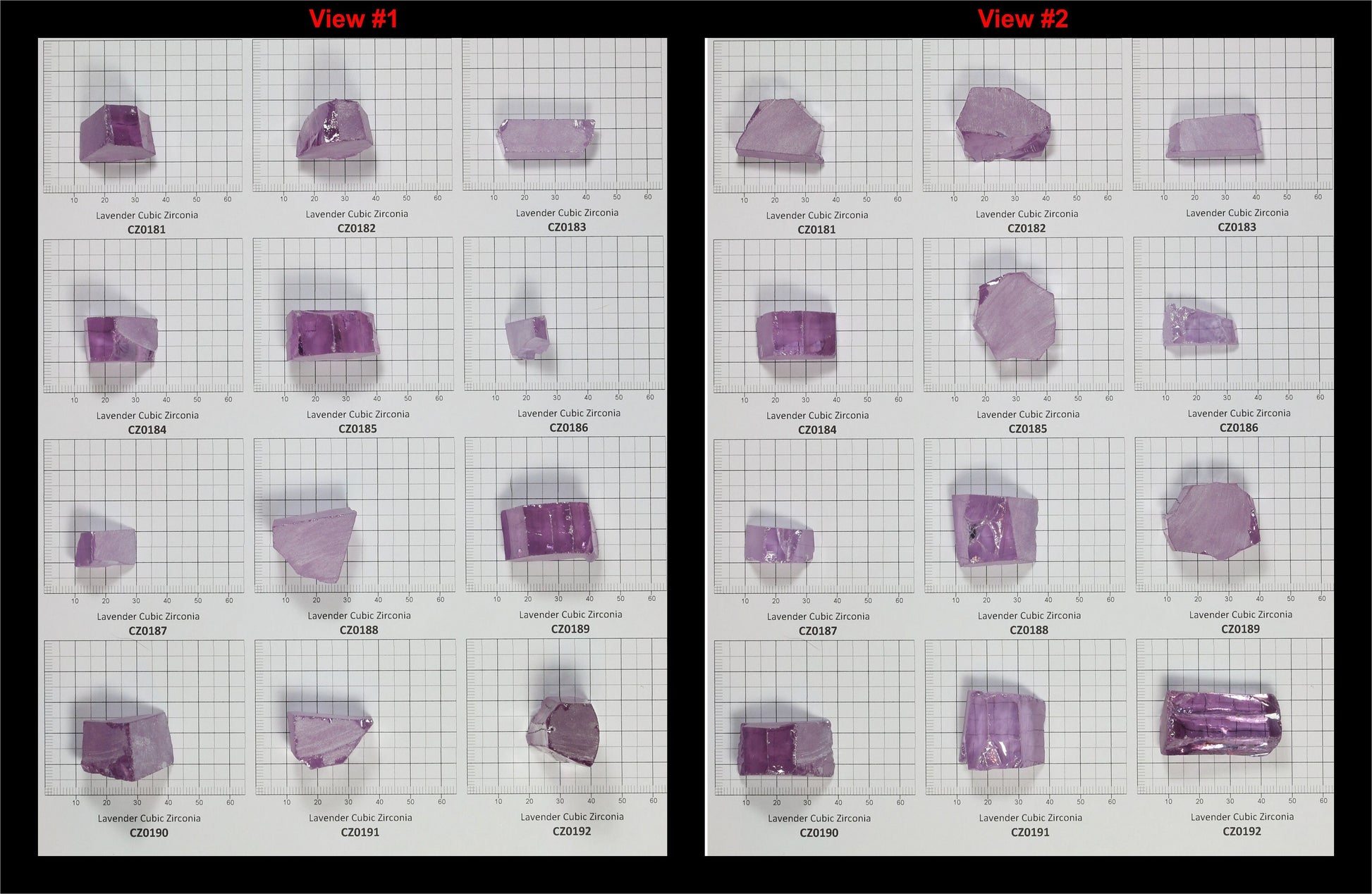 Lavender Cubic Zirconia Faceting Rough for Gem Cutting - Various Sizes