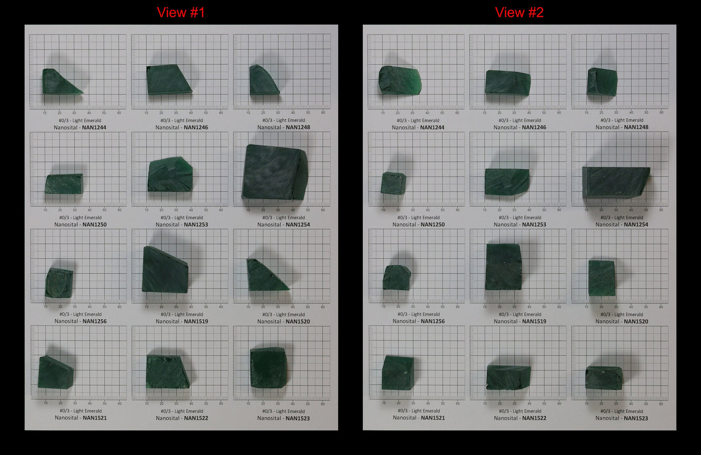 Light Emerald Nanosital Synthetic Lab Created Faceting Rough for Gem Cutting - #0/3 - Various Sizes