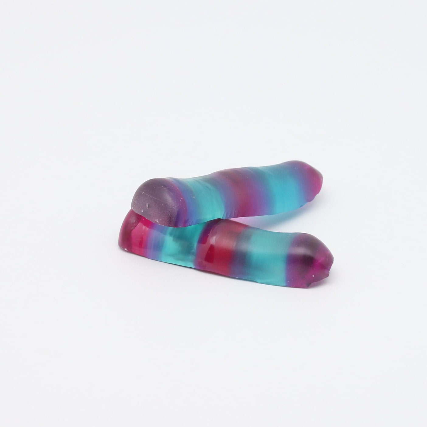 Pink/Paraiba Bi-Color Lab Created Corundum Sapphire Faceting Rough for Gem Cutting - Various Sizes - Split Boule