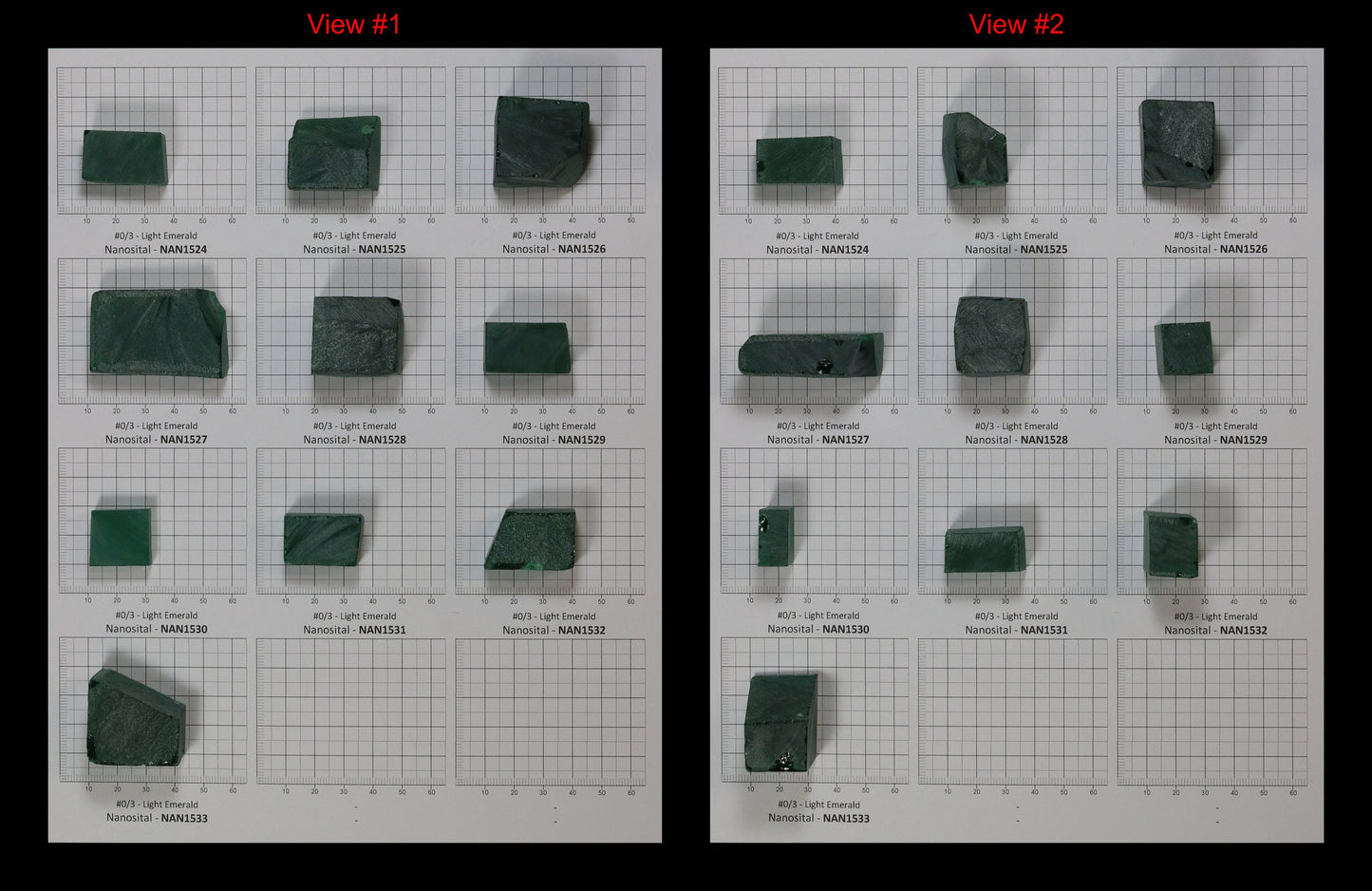 Light Emerald Nanosital Synthetic Lab Created Faceting Rough for Gem Cutting - #0/3 - Various Sizes