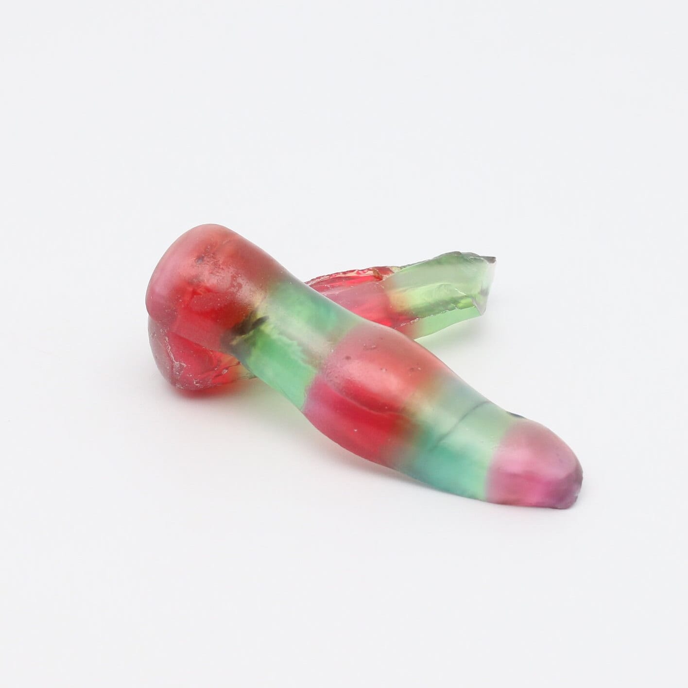 Padparadscha/Green Bi-Color Lab Created Corundum Sapphire Faceting Rough for Gem Cutting - Various Sizes - Split Boule