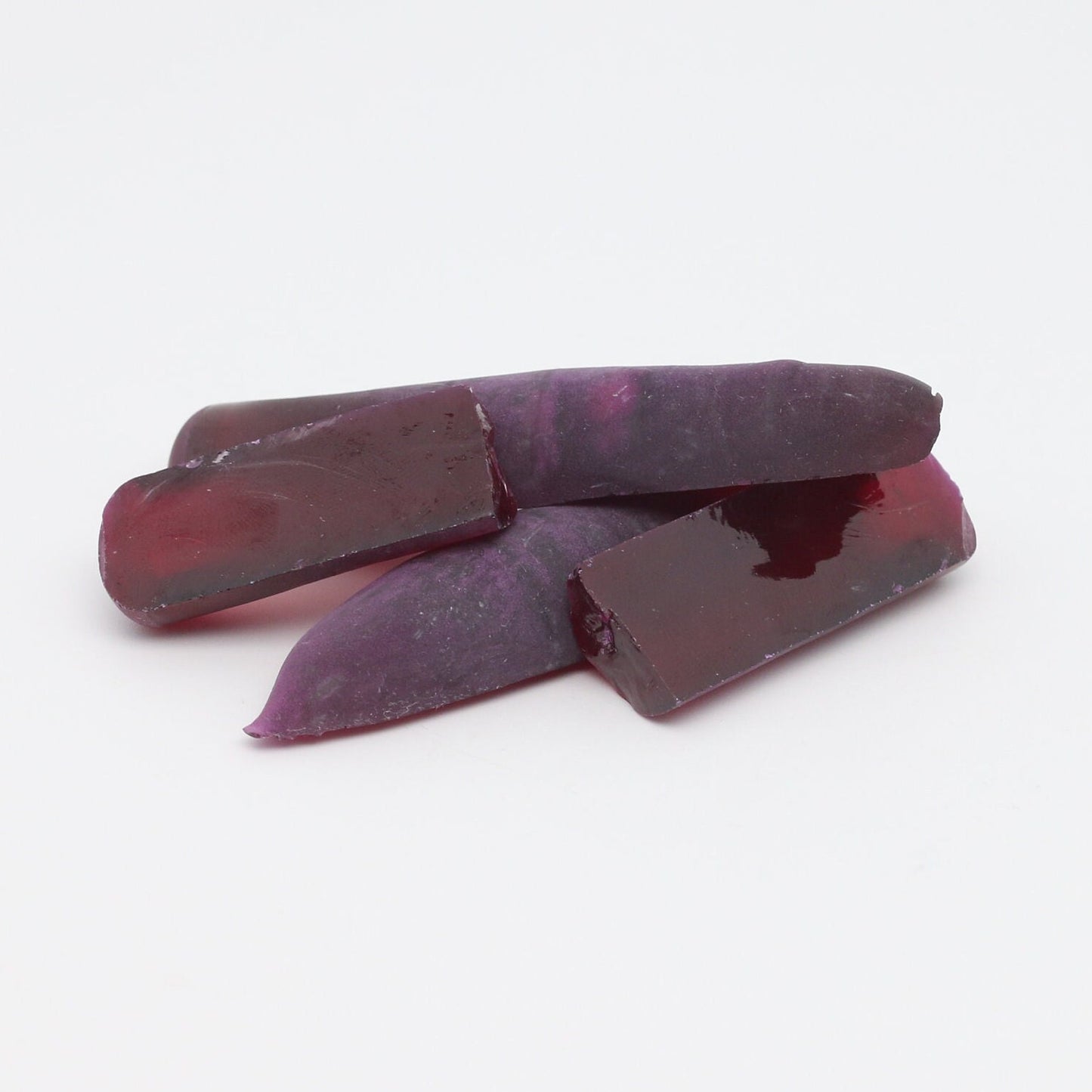 Medium Dark Ruby Red #7 Lab Created Corundum Sapphire Faceting Rough for Gem Cutting - Various Sizes - Split Boule