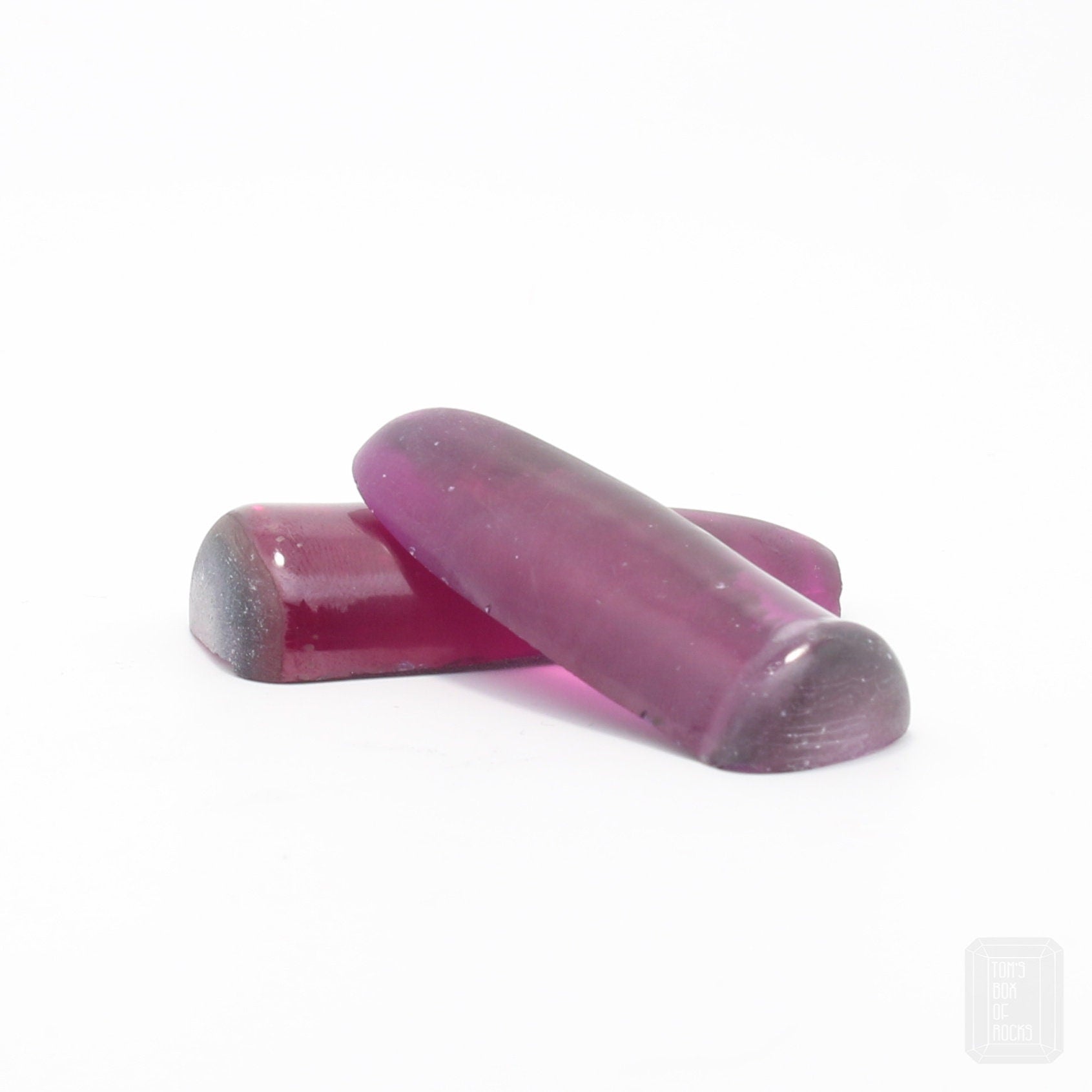 Reddish Purple (Rubellite) #67 Lab Created Corundum Sapphire Faceting Rough for Gem Cutting - Various Sizes - Split Boule