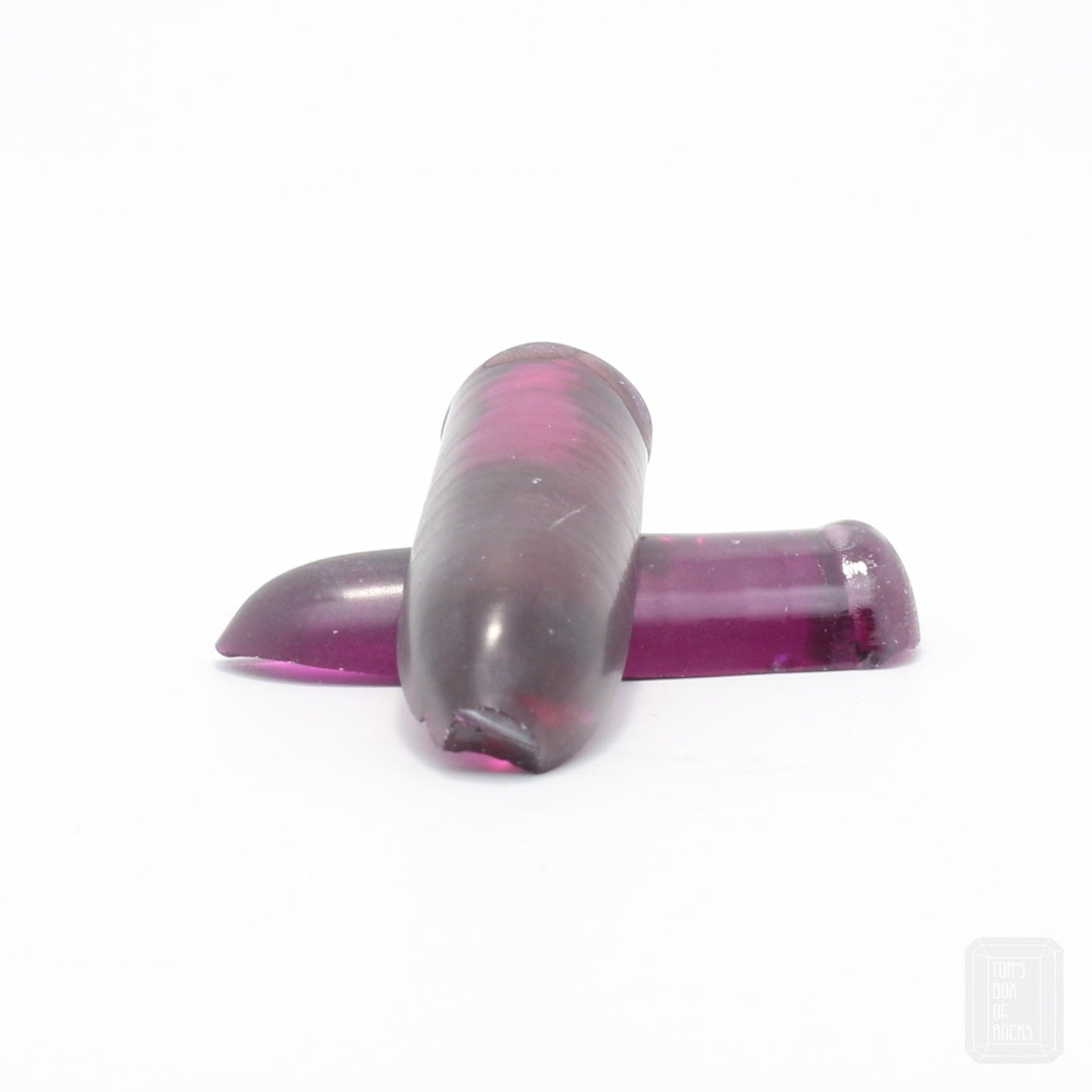 Reddish Purple (Rubellite) #67 Lab Created Corundum Sapphire Faceting Rough for Gem Cutting - Various Sizes - Split Boule