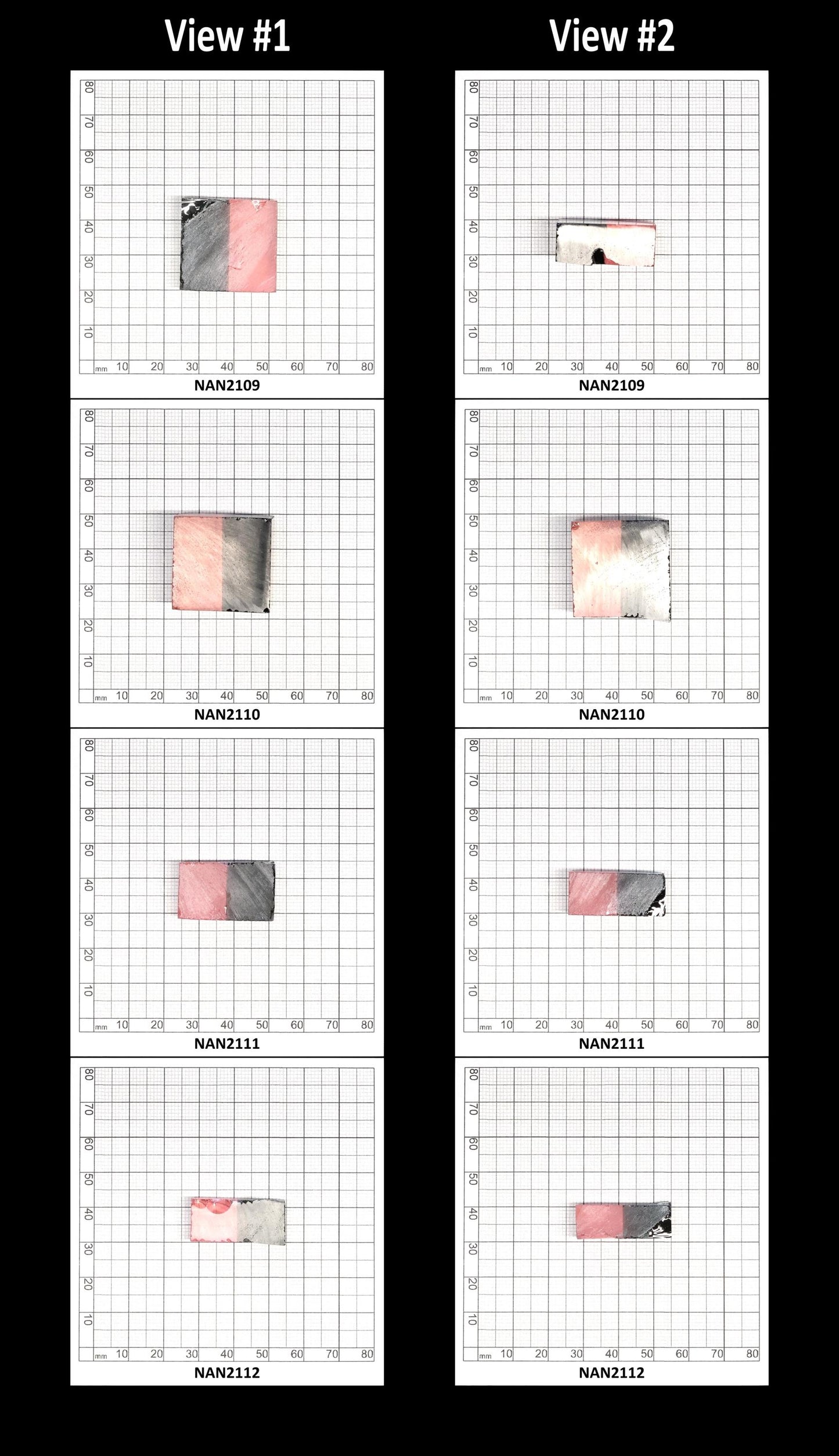 Nanosital Simulated Bi-Color Lab Created Faceting Rough for Gem Cutting - Intense Grey-Pink - Various Sizes