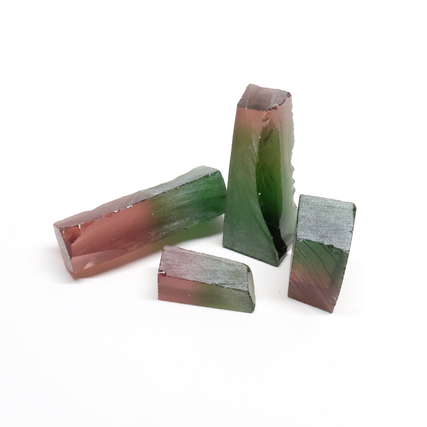 Nanosital Simulated Watermelon Tourmaline (New Style) Lab Created Faceting Rough for Gem Cutting -Various Sizes