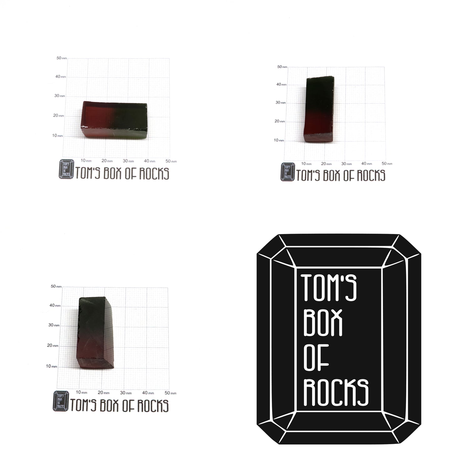 Nanosital Simulated Watermelon Tourmaline (New Style) Lab Created Faceting Rough for Gem Cutting -Various Sizes
