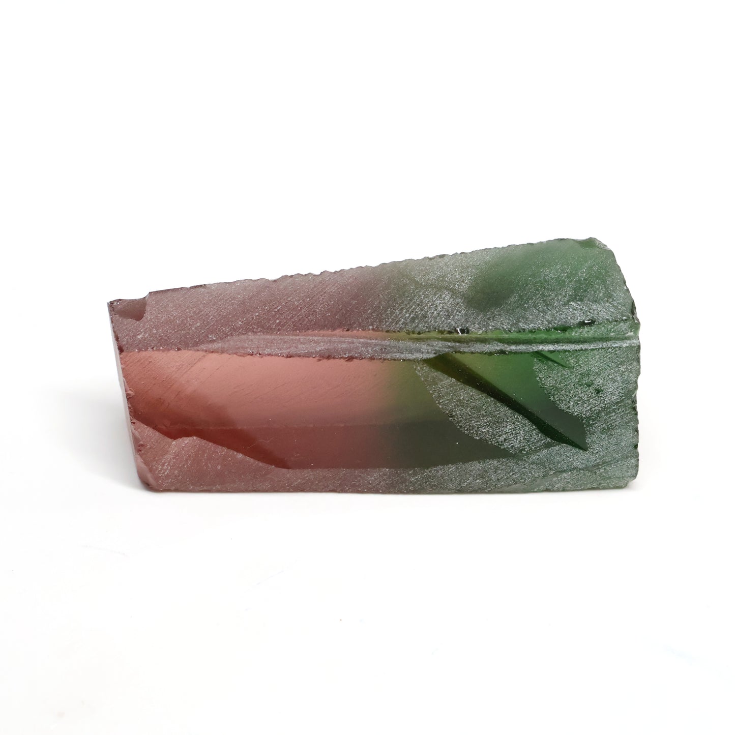 Nanosital Simulated Watermelon Tourmaline (New Style) Lab Created Faceting Rough for Gem Cutting -Various Sizes