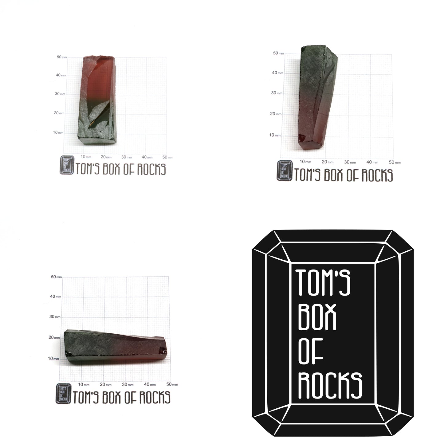 Nanosital Simulated Watermelon Tourmaline (New Style) Lab Created Faceting Rough for Gem Cutting -Various Sizes