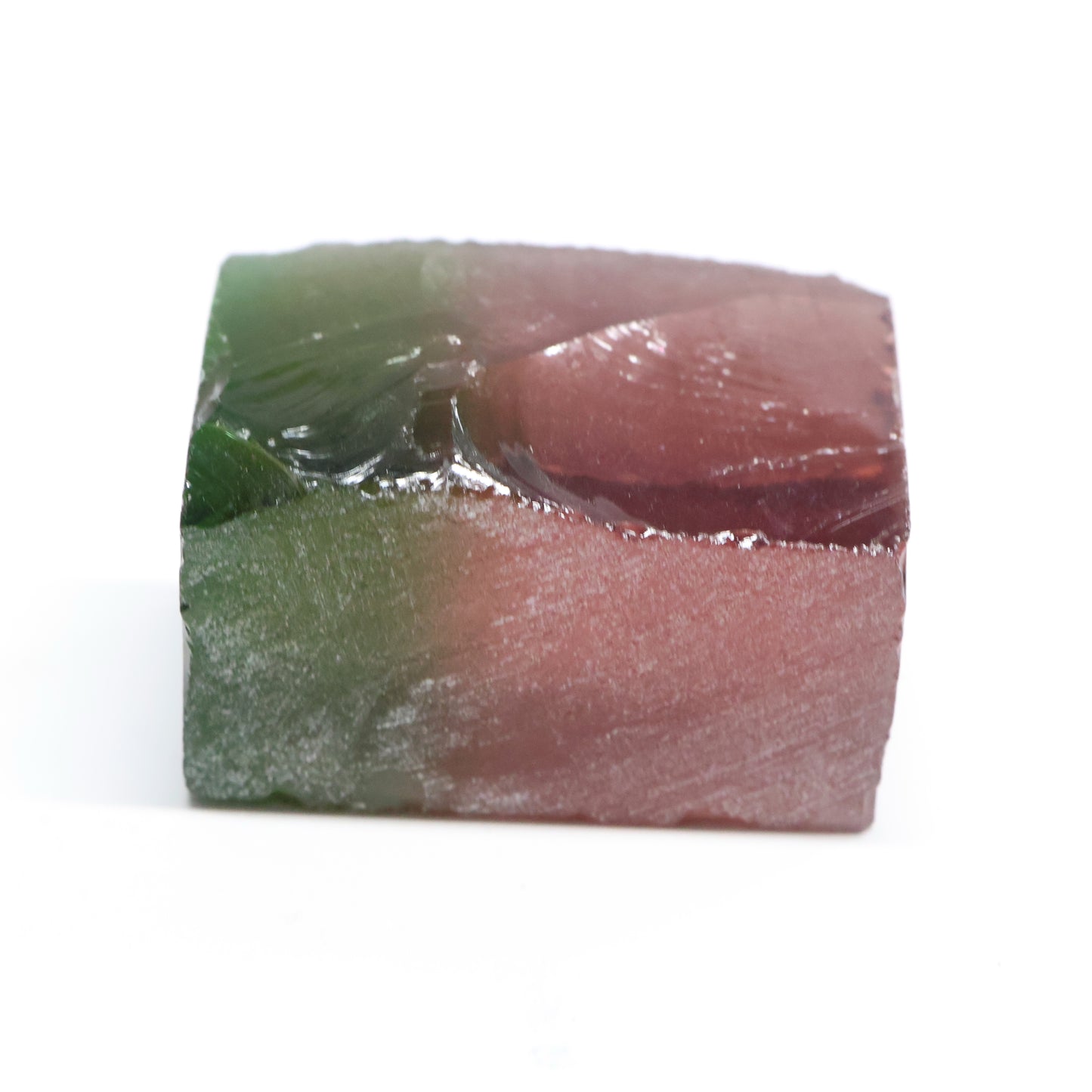 Nanosital Simulated Watermelon Tourmaline (New Style) Lab Created Faceting Rough for Gem Cutting -Various Sizes