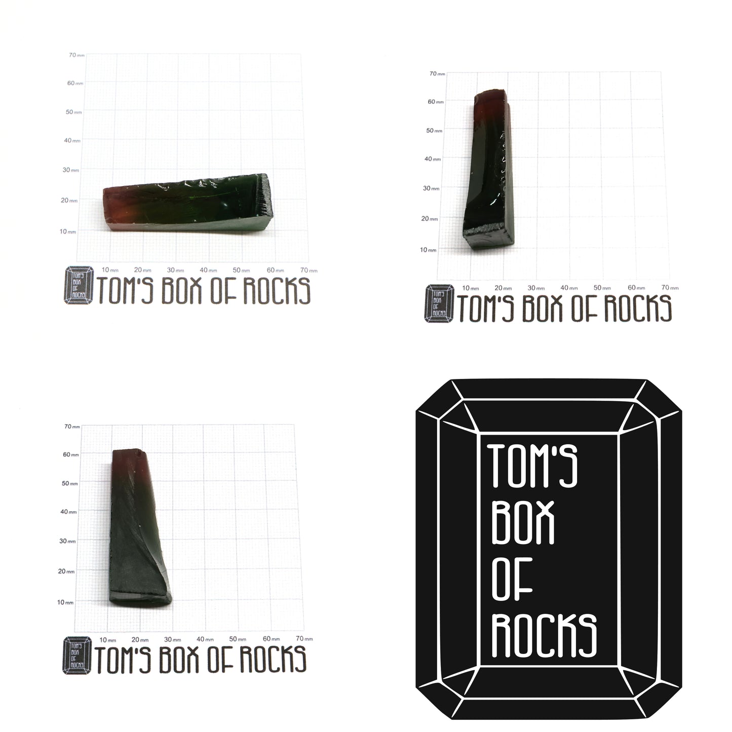 Nanosital Simulated Watermelon Tourmaline (New Style) Lab Created Faceting Rough for Gem Cutting -Various Sizes