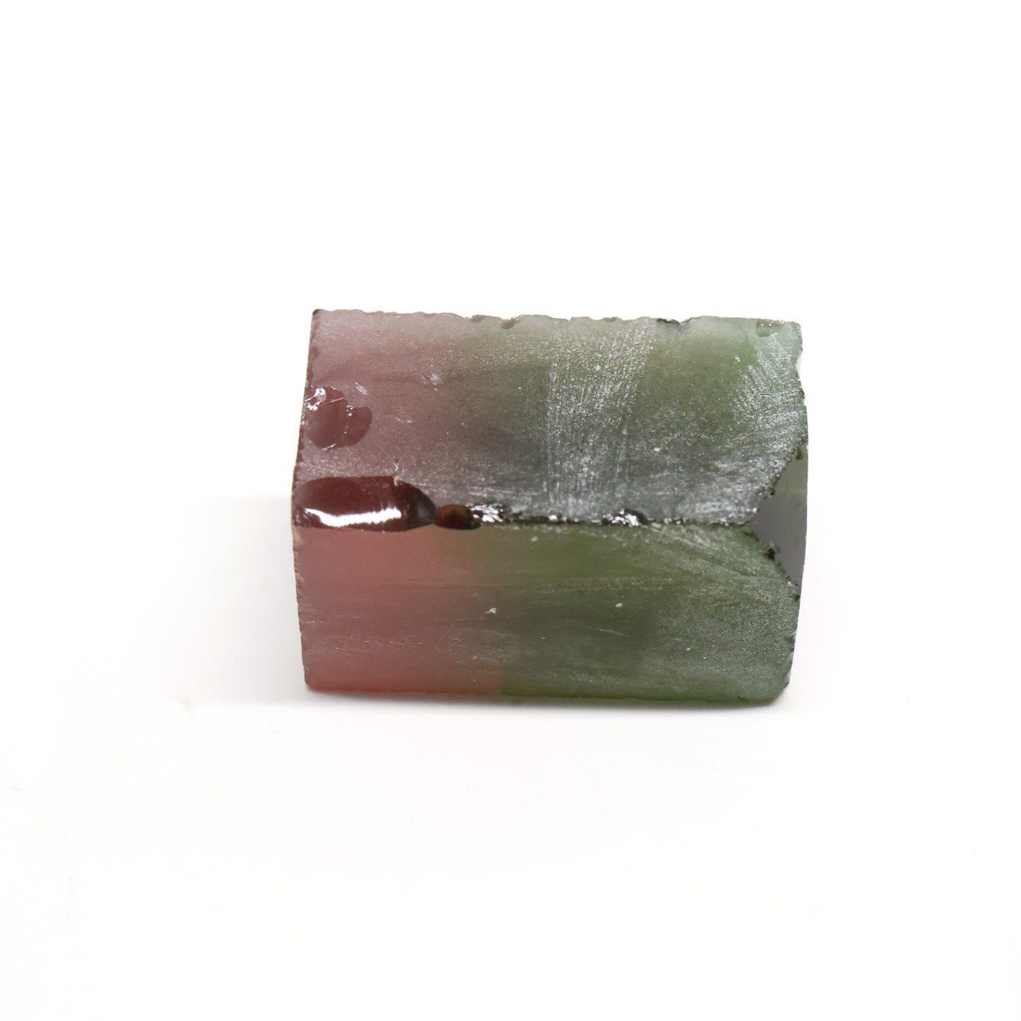 Nanosital Simulated Watermelon Tourmaline (New Style) Lab Created Faceting Rough for Gem Cutting -Various Sizes
