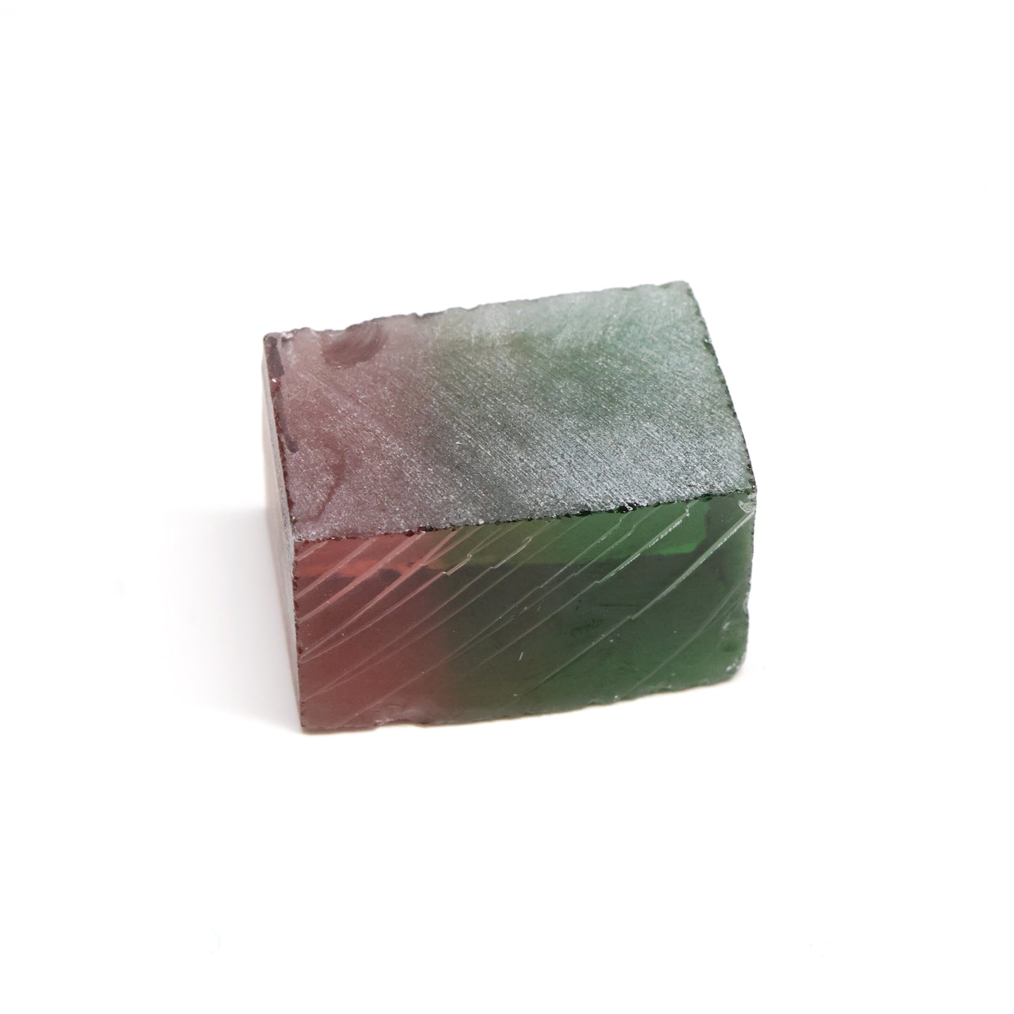 Nanosital Simulated Watermelon Tourmaline (New Style) Lab Created Faceting Rough for Gem Cutting -Various Sizes