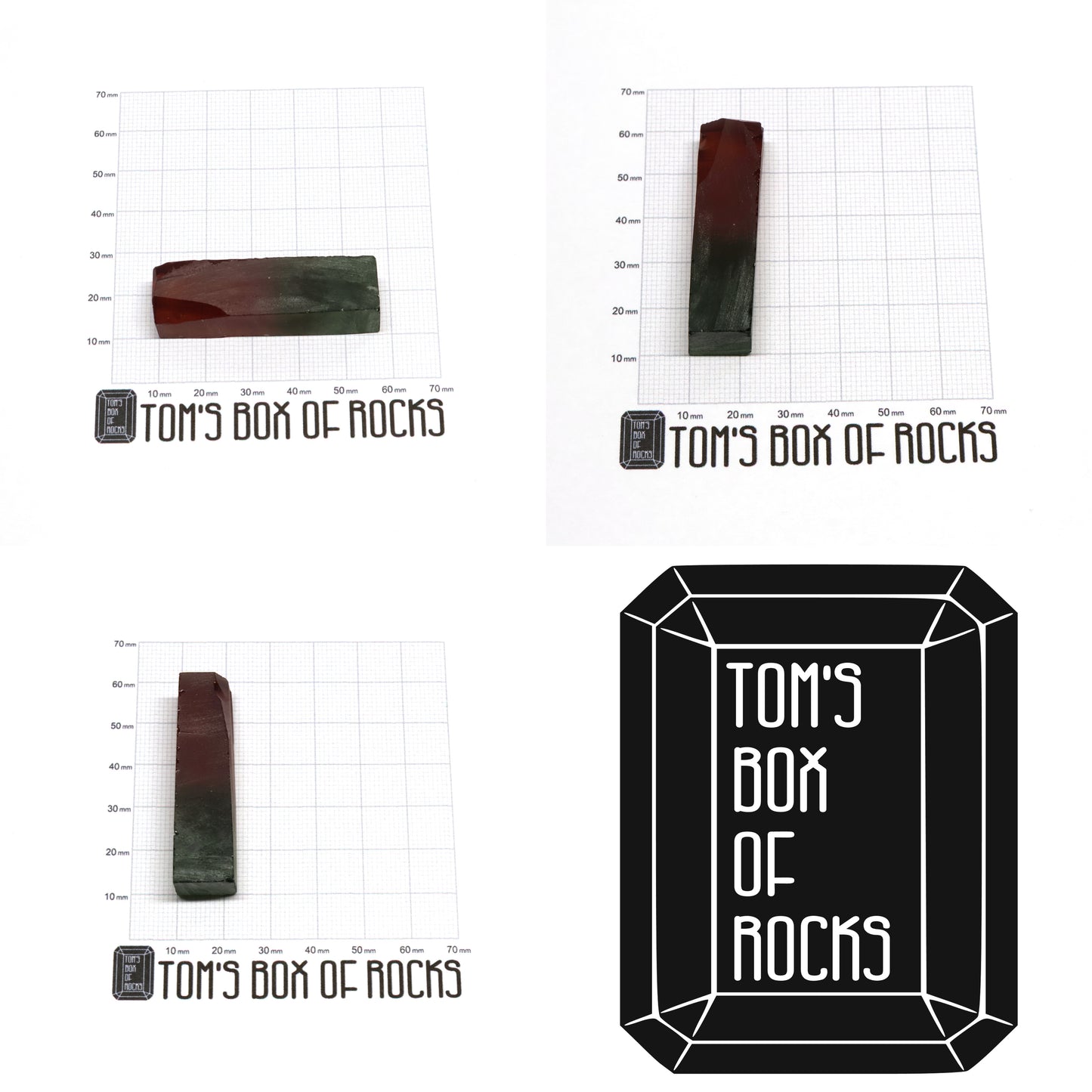 Nanosital Simulated Watermelon Tourmaline (New Style) Lab Created Faceting Rough for Gem Cutting -Various Sizes
